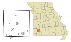 Location of Freistatt, Missouri