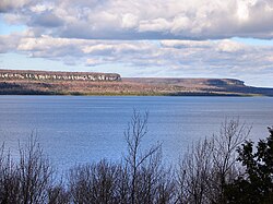 The Malcolm Bluff near Purple Valley, as seen across Colpoys Bay