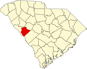 Map of South Carolina highlighting Edgefield County