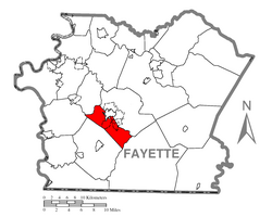 Location of South Union Township in Fayette County