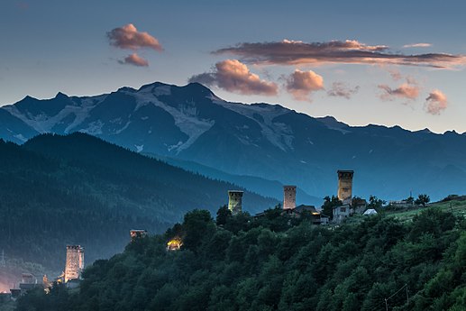 Koshki (towers) in Mestia, Svaneti, Georgia Photo by Dmytro Balkhovitin