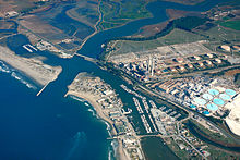 harbor and wetlands from the air