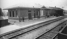 New BR&P station in Scottsville, 1911. This replaced the older station, seen here north of the new one.