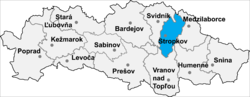 Localisation du district de Stropkov dans la région de Prešov (carte interactive)