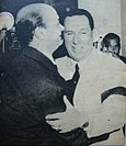 Cátulo Castillo (left) hugging Juan Perón