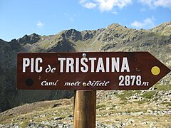 Panneau de randonnée côté andorran.