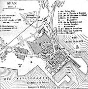 Plan de Sfax en 1928.