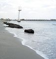 Vista de la playa en primavera.