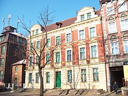 Old tenement houses at Główna Street in Bielszowice