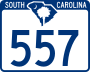 South Carolina Highway 557 marker