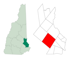 Location within Strafford County, New Hampshire