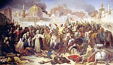 מסע הצלב הראשון: חיילים נוצרים מסיימים לכבוש את העיר ירושלים ב-15 ביולי 1099, כולל כיבוש כנסיית הקבר הקדוש לאחר מצור ממושך וטובחים בתושבים היהודים והמוסלמים