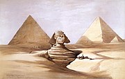 The Great Sphinx (and) Pyramids of Gizeh (Giza) 17 July 1839