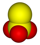 A space-filling model of the thiosulfate anion