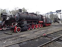 G12 ex-Prusse en Pologne. Une des rares locomotives allemandes à foyer Belpaire.