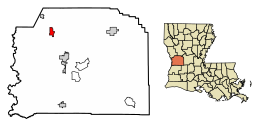 Location of Anacoco in Vernon Parish, Louisiana.