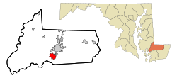 Location of Fruitland, Maryland