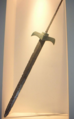 Spear with a mini trident guard known as sha (鎩)