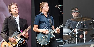 Interpol performing in 2015; from left to right: Daniel Kessler, Paul Banks, and Sam Fogarino