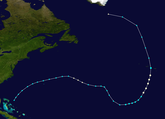 Storm track of Hurricane Alex