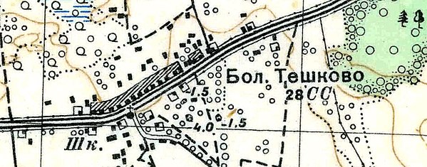 План деревни Большое Тешково. 1938 год