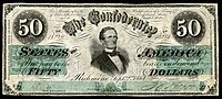 $50 (T16) Jefferson Davis Keatinge & Ball (Richmond, VA) (425,944 issued)