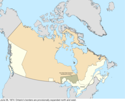 Map of the change to Canada on June 26, 1874