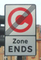 London congestion charging, outbound sign