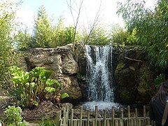 A waterfall at the zoo