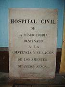 Hospital plaque in the Herrera Hospital