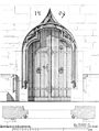 Inneres Portal der Vorhalle im Jahr 1880 mit Hufeisen, angeblich aus dem Dreißigjährigen Krieg