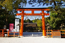 Torii entrance gate at Kamigamo Shrine, Kyoto