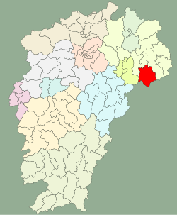 江西省中の鉛山県の位置