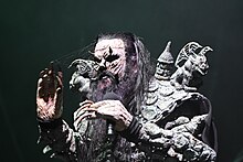Mr Lordi on stage during a Lordi concert in 2023