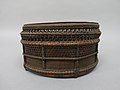 Chinese-style charcoal basket (sairō-sumitori) for Japanese tea ceremony. Timber bamboo, dwarf bamboo, and rattan. Edo period, 19th century