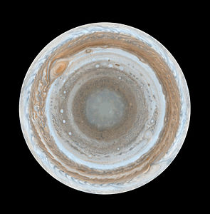Polar map of Jupiter at Exploration of Jupiter, by NASA/JPL/Space Science Institute
