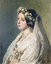 Вінтергальтер. Королева Вікторія у весільній сукні (1847)