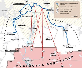 Район боїв на карті за 6—7 серпня 2014 року