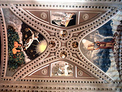 The frescoes on the basilica ceiling