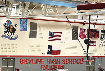 Decorations of the walls of Coach J.D. Mayo Gymnasium