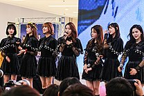 Oh My Girl at a fan sign event
