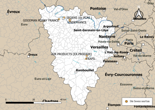 Carte des sites « Seveso seuil bas ».