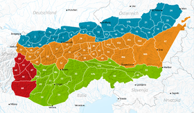 Carte des Alpes orientales avec les Alpes de Berchtesgaden en 10.