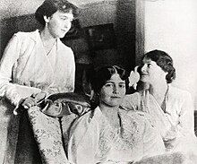 After her illness Grand Duchess Maria (center) with Anastasia and Tatiana taken in 1917