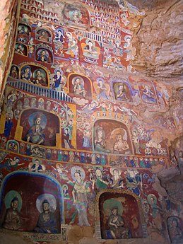 Murales y figurillas pintadas de Wei del Norte, Grutas de Yungang, siglos V y VI.