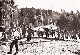 Le téléski de la Labière en 1964.