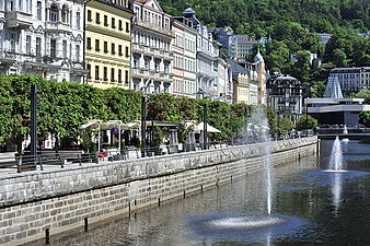 Karlovy Vary (Karlsbad in German, Carlsbad in English) is one of the most famous spas in the world. They are located below the Ore Mountains on the river Ohře