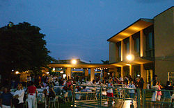 Domagnano's town hall (Casa del Castello) by night