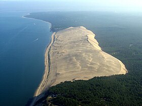 Vue aérienne de la dune du Pilat.