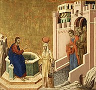 Cristo y la samaritana, de Duccio di Buoninsegna